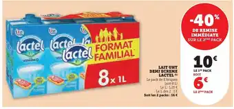 Super U Lait uht demi ecreme lactel offre