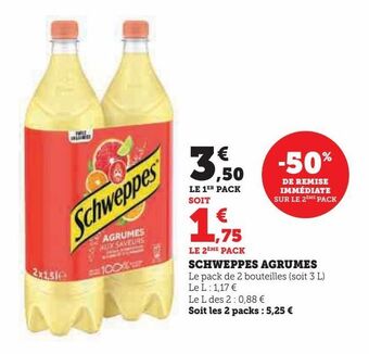 Super U Schweppes agrumes offre