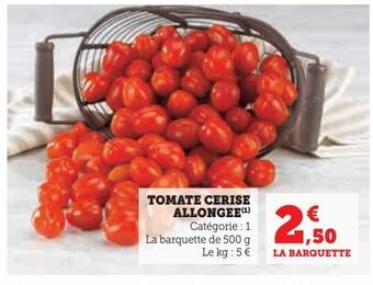 Super U Tomate cerise allongee offre
