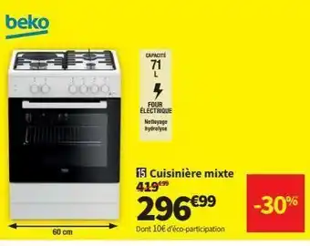 Conforama Cuisinière mixte offre