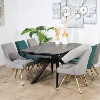 Pier Import Table extensible en céramique noire marbrée oblongue 180-280 cm lombardie offre