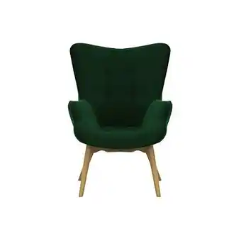 E.Leclerc Fauteuil diego style scandinave vert foncé en velours offre