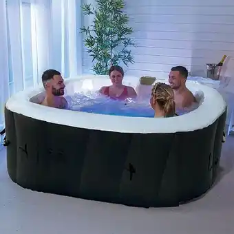 E.Leclerc Spa gonflable 4 places carré - sunspa - bandeau led inclus - dimensions : 155 x 155 cm offre