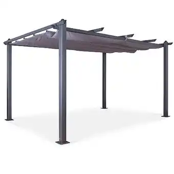 E.Leclerc Tonnelle/pergola aluminium 3x4m toile coulissante rétractable - gris - hero xl offre