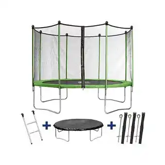 E.Leclerc Trampoline yoopi - ø 4.25 m - avec filet + echelle + couverture + kit d'ancrage offre