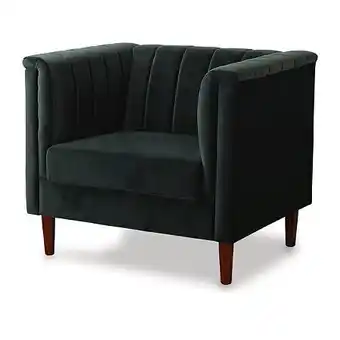 E.Leclerc Fauteuil en velours ellison - 97 x 76 x 82 cm - 1 place - vert foncé offre