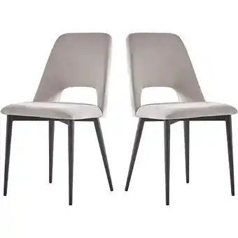 E.Leclerc Lot de 2 chaises en velours fedora - gris clair offre