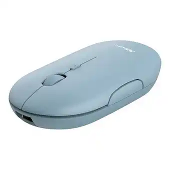 E.Leclerc Souris trust ultra-plate sans fil rechargeable puck bleu offre