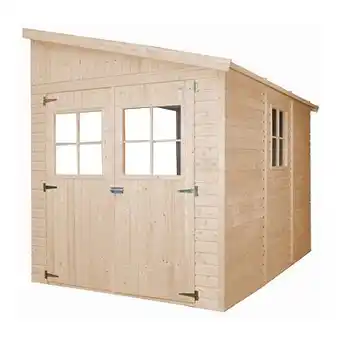 E.Leclerc Abri de jardin en bois naturel - 6 m2 - h243 x l216 x l318 cm - sans paroi latérale - timbela m339 offre