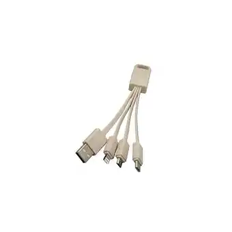 Câble de charge écologique porte clé 3-en-1 - blaupunkt - blp0231-112 - beige