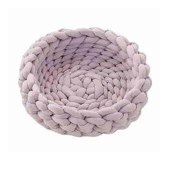 E.Leclerc Panier tréssé pastel pour animaux : chat ou petit chien mauve - monaco pets offre