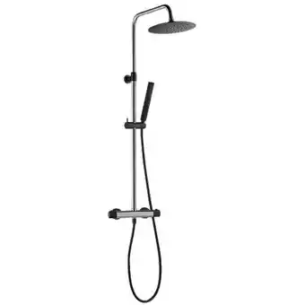 E.Leclerc Kissy colonne de douche façon inox et noir avec thermostatique offre