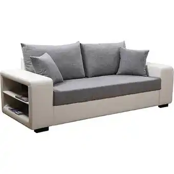 E.Leclerc Canapé droit allen s - 3 places - blanc / gris offre