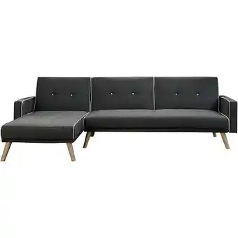 E.Leclerc Canapé d'angle convertible et réversible jules - 3 places - gris offre