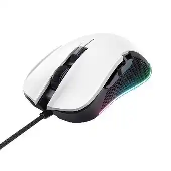 Trust - souris gaming filaire led rgb ybar - blanc