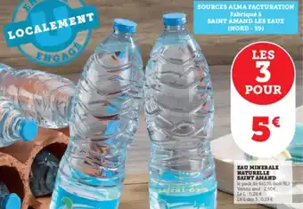 Super U EAU MINERALE NATURELLE SAINT AMAND offre