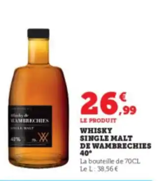 WHISKY SINGLE MALT DE WAMBRECHIES 40°