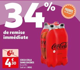 Auchan Supermarché Coca cola sans sucres offre
