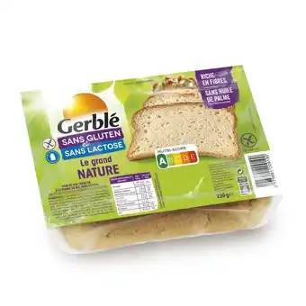 Pain de mie nature sans gluten et sans lactose gerble