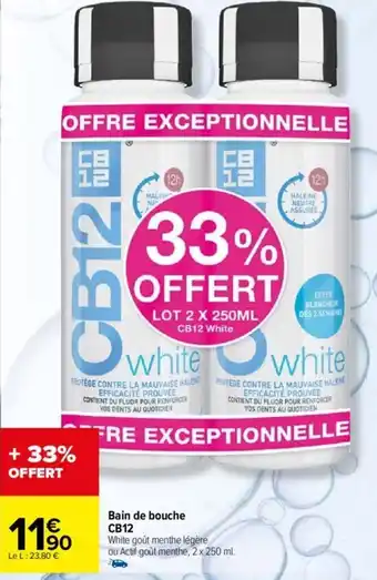 Bain de bouche CB12 White goût menthe légÚre