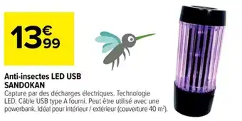 Carrefour Anti-insectes LED USB SANDOKAN offre