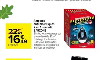 Ampoule anti-moustiques 2 en 1 nomade BARZONE