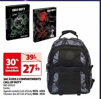Auchan Sac à dos 2 compartiments call of duty offre