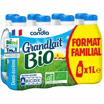Auchan Grandlait bio de candia offre