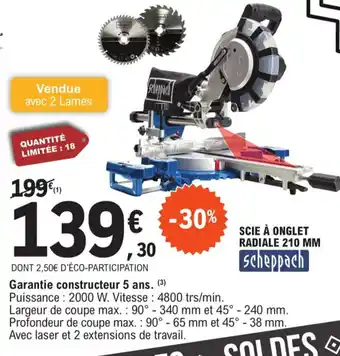 E.Leclerc DONT 2,50€ D'ÉCO-PARTICIPATION Garantie constructeur 5 ans. (³) offre