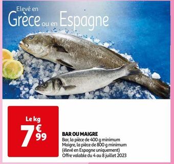 Auchan Bar ou maigre offre