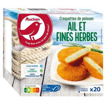 Auchan Croquettes de poisson ail et fines herbes surgelées auchan offre