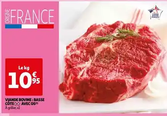 Auchan Viande bovine : basse côte avec os offre