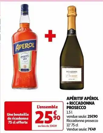 Auchan Apéritif apérol + riccadonna prosecco offre