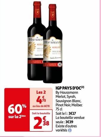 Auchan Igp pays d'oc offre