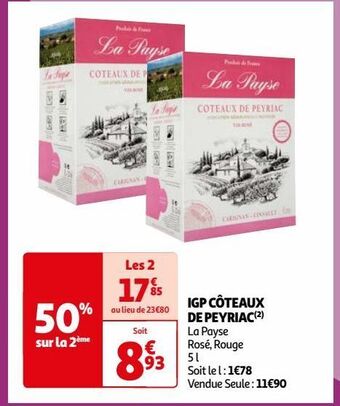 Auchan Supermarché Igp coteaux de peyriac offre