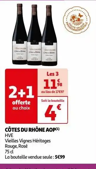 Auchan Supermarché Cotes du rhone aop offre