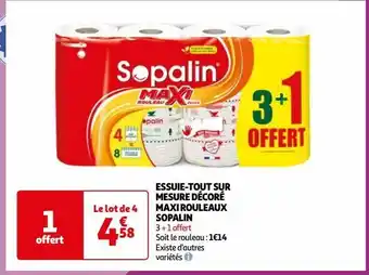 Auchan Supermarché Essuie-tout sur mesure decore maxi rouleaux sopalin offre