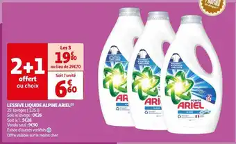 Auchan Supermarché Lessive liquide alpine ariel offre