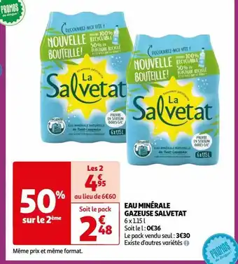 Auchan Supermarché Eau minerale gazeuse salvetat offre