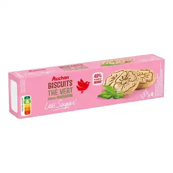 Auchan Biscuits thé vert saveur mandarine less sugar auchan offre