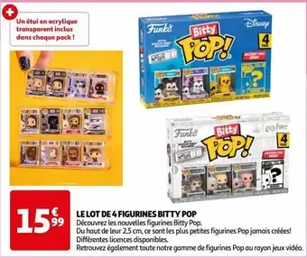 Auchan Le lot de 4 figurines bitty pop offre