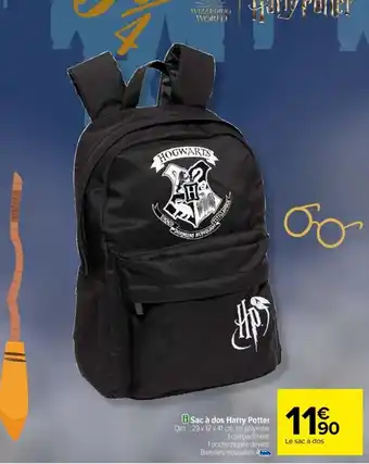 Carrefour Drive i Sac à dos Harry Potter Dim.: 29 x 12 x 41 cm, en polyester. offre