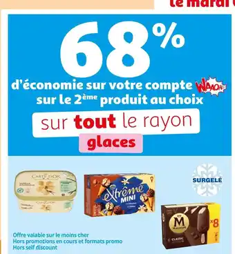 Auchan Supermarché Magnum / nestlé extrême / carte d'or 68% d’économie sur votre compte waaoh ! sur le 2ème produit au choix magnum et nestlé ex offre
