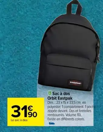 Carrefour Drive Sac à dos Orbit Eastpak offre