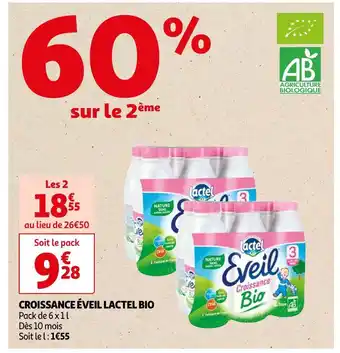 Auchan Supermarché Lactel croissance éveil bio offre