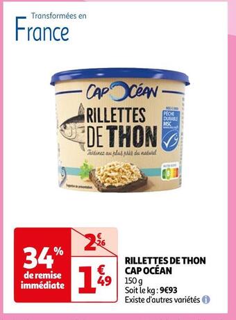 Auchan Cap océan rillettes de thon offre