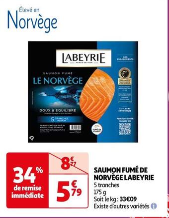 Auchan Supermarché Labeyrie saumon fumé de norvège offre