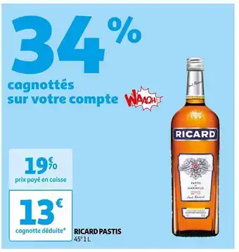 Auchan Supermarché Ricard ricard pastis offre