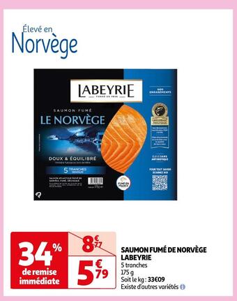 Auchan Labeyrie saumon fumé de norvège offre