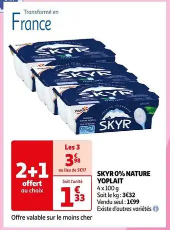 Auchan Yoplait skyr 0% nature offre